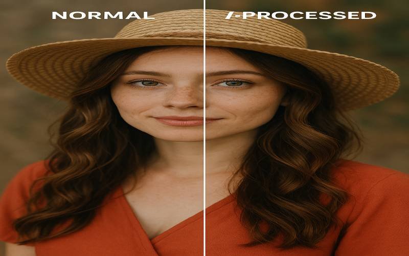 Side-by-side comparison of photos taken with a normal camera and an AI-powered smartphone under 30000